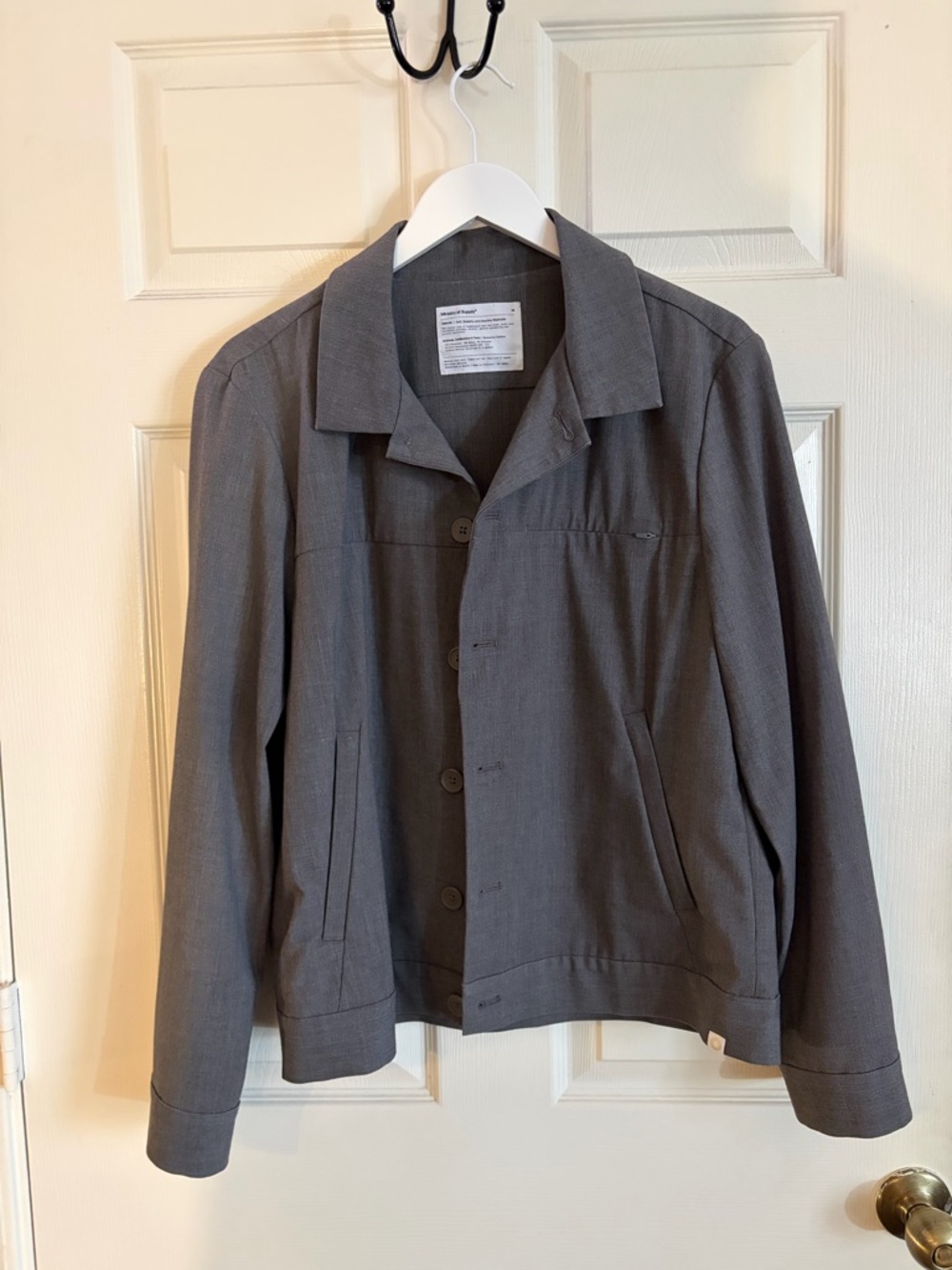 Ministry of Supply Men's Gray Lightweight Button-Front Velocity Shirt Jacket